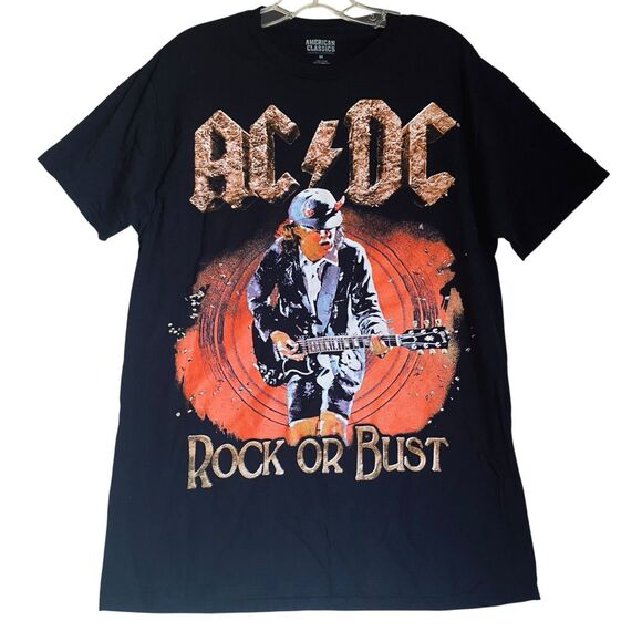 AC/DC Rock Or Bust T Shirt Unisex M Graphic Double Sides Print Official Licensed - Picture 2 of 6